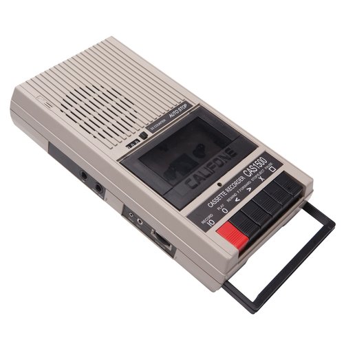 Califone CAS1500 Cassette Player/Recorder, Built-in Microphone, AC/DC Power, 1/4" Headphone Jack