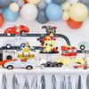 MEMOVAN Fast One Cake Topper Race Car First Birthday Cake Decorations with Red Black Balls for Boy's Kids Racing Car Checkered Flag Themed Birthday Party Favors