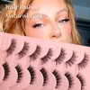 14 Pairs Half Lashes Natural Look with Clear Band Cat-Eye Lashes Wispy Fluffy Accent False Eyelashes, 2 Styles Mixed 3/4 Corner Lashes Reusable Soft DIY Cluster Lashes Pack by Heracks(38+62)