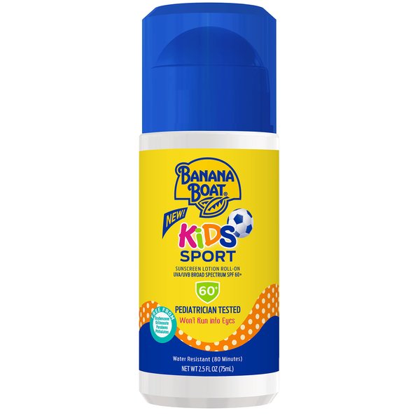 Banana Boat Kids Sport Sunscreen Roll On Lotion SPF 60, 2.5oz | Travel Size Sunscreen for Kids, Kids Roll On Sunscreen, Kids Sunblock, Travel Sunscreen, Sunscreen Stick, Kids Sunscreen SPF 60, 2.5oz