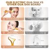 Amirce Gua Sha and Ice Roller Facial Tools, Electric Face Massager Device for Skin Care, Facial Device for Eye, Jaw, Scalp, Face and Neck, 2-in-1 Gua Sha and Ice Roller for Face Set(Gold)