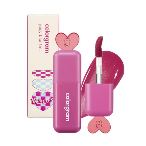 COLORGRAM Juicy Blur Tint 05 Happy Cherry Smile | Daily Semi-Matte, Semi-Glossy, Long-Lasting Lip Stain, Moisturizing, Buildable & Blendable, highly Pigmented (0.12 Fl. Oz.)
