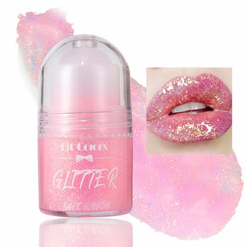 Roll-on Holographic Body Glitter Gel for Body Face Hair,Color Changing Glitter Gel Under Light,Chunky Sequins Festival Rave Party Accessories Body Shimmer Glitter Makeup -25ml (Body Glitter 05#)