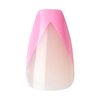 KISS Salon Acrylic French, Press-On Nails, Nail glue included, Squared', Light Pink, Medium Size, Coffin Shape, Includes 28 Nails, 2G Glue, 1 Manicure Stick, 1 Mini File