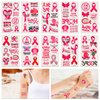 40 Sheets/268pcs Breast Illness Tattoo Stickers, Pink Ribbon Temporary Tattoos Breast Safety Awareness Tattoos Accessories for Girls Women Face Body Hand Decorations