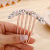 Aimimier Pearl Crystal French Hair Combs Vintage Rhinestone Long Teeth Hair Pins Dainty Hair Pieces Bridal Wedding Hair Accessories for Women and Girls(Style 2)
