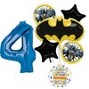 Batman 4th Birthday Party Supplies 7pc Balloon Bouquet Decorations