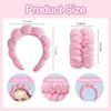 Beleki Spa Headband for Washing Face, Sponge Face Wash Headband and Wristband Set for Makeup Skincare Headbands Puffy Non Slip Headwear Hair Accessories for Women Girls, Pink