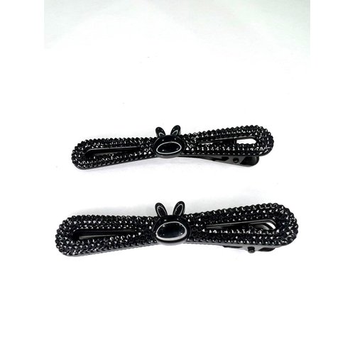 Generic Black Rabbit Designed Hair Clips Barrettes Set of 2 Look Cute and Beautiful Great for Gift Birthday Present Holliday Christmas New year Back to school