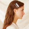WHAVEL 4PCS Silver Hair Clips Rhinestone Hair Clips Bride Rhinestone Barrettes Fancy Hair Clips Wedding Prom Formal Hair Accessories for Women