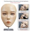5D makeup Practice Face Board, Silicone Makeup Mannequin Face, Reusable Beginner Practice Eye Makeup Face, Eye Fake Silicone, Makeup Artist Full Face Practice Eyelash Eye Shadow Eyeliner Pen Simulatio