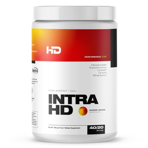 HD MUSCLE IntraHD Essential Aminos | Intra Workout Recovery Supplement | 10g EAAs, 100mg Spectra, 1g Coconut Water Powder | 40/20 Servings (Raspberry Lemonade)
