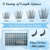 Lash Clusters 96 Pcs Cluster Lashes Eyelash Clusters DIY Cluster Eyelash Extensions Individual Lashes Thin Band & Soft(Valley,D-10-16mix)