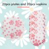 KHAIVI Dog Birthday Party Supplies,Paw Print Party Supplies,Paper Plates Napkins,Puppy Birthday Decorations for Kid