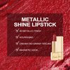 Oulac Red Lipstick for Women with Metallic 3D Shine Lightweight Hydrating Formula, High Impact Lip Color, Full Coverage Lip Makeup, Cherry Bomb(12)