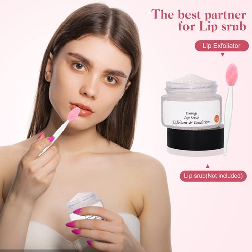 5 Pcs Lip Brush Tool Lip Scrub Brush Double-Sided Silicone Lip Exfoliator Brush Lip Scrubber Tool for Dark Lips