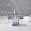 Indecor Home Glass Lotion Pump, Refillable Soap Dispenser for Bathroom, Kitchen and Countertop, Durable Modern Design, Eco-Friendly with Metal Pump, Stylish Home Accessory, Ashley Blue Square