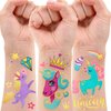 Unicorn Party Supplies Temporary Tattoos - Glitter Unicorn Birthday Party Favors, Cute animated unicorn + Halloween Easter Makeup (6 Sheet)