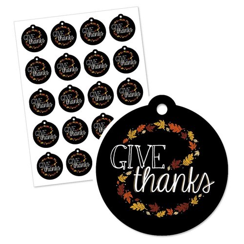 Big Dot of Happiness Give Thanks - Thanksgiving Party Favor Gift Tags (Set of 20)
