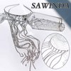 SAWINDA Sliver Head Chain Jewelry Tassel Rhinestone Headpiece Crystal Halloween Prom Costume Headband Accessories Wedding Bride Diamond Head Piece for Women Girls