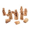 Olive Wood Gifts Shop Handcrafted Olive Wood Nativity Set (3.5" Wood Abstract Figurines), Carved by Talented Christian’s Artists in Bethlehem, The City of David