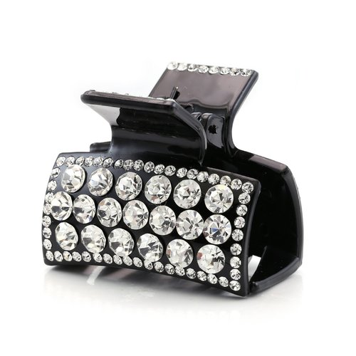 Hair Claw Jaw Pin Butterfly Clip Clear Rhinestones Hair Styling Accessories for Women Teens (Clear Rhinestones)