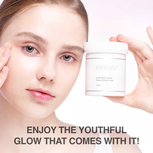 Avajar Thread Cream - Firming Face Cream with Collagen For Extremely Dry Skin | Korean Skin Care Moisturizing Facial Cream | Self Care Night Cream For Neck Firming & Tightening (100ml / 3.38 fl oz)