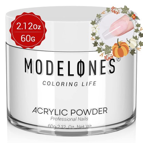Modelones Acrylic Powder, 2.12oz Clear Acrylic Powder Professional Acrylic Nail Powder for Nail Extension French Nail Art 3D Flowers, Nail Carving, Beginner-Friendly