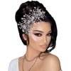 Wedding Tiara Bridal Hair Piece Silver Rhinestone Hair Accessory For Ladies,Rhinestone Bridal Bridesmaid Hair Comb Accessories(Silver One on the Right)