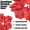 Silk Scrunchies,Elastic Bands Ponytail Holder Silk Satin No Damage, Soft Satin Scrunchies,Hair Accessories Hair Scrunchies Suitable for Women Girls for Thick Thin Fine Curly hair (Red)