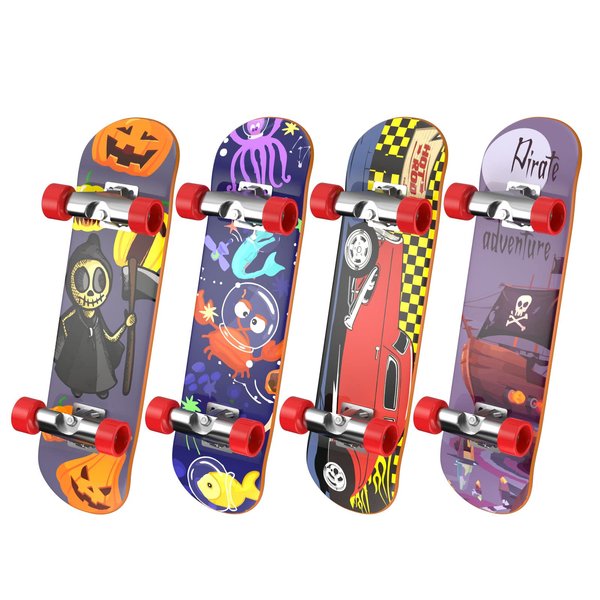 TIME4DEALS 4 PCS Finger Toys Professional Finger Boards Mini Skateboard Fingerboards for Creative Fingertips Movement, Skateboard Educational Toys Party Favors Novelty Toys for Kids Boys Girls Gifts