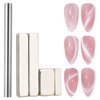YECIRALA 5pcs Nail Art Cat Eye Magnet For Nails Art Big Cylindrical And 4 Pcs Mini Magnet Combination Set For Cat Eye Gel Nail Polish Magnet Grandient Designs Tool Magnetic Nail Art Magnets Tool