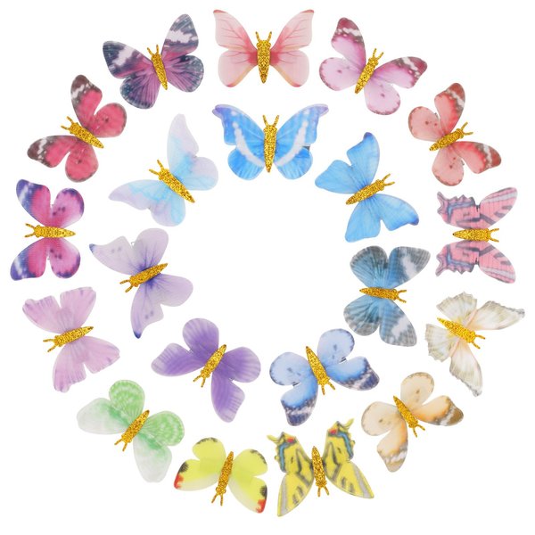 Jaciya Butterfly Hair Clips Colorful Barrette Hair Accessories for Women Girls Glitter Butterfly Accessories 20 Pieces