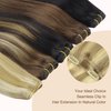 GOO GOO Clip in Hair Extensions Real Human Hair, Remy Human Hair Extensions Clip ins for Women, Natural Human Hair, 18inch 120g 7Pcs, 16/22 Light Blonde Highlighted Golden Blonde