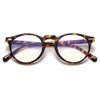 JOVAKIT Round Blue Light Glasses for Women Men Fashion Retro Circle Frame Computer Eyeglasses Anti Eyestrain (Brown Tortoise)