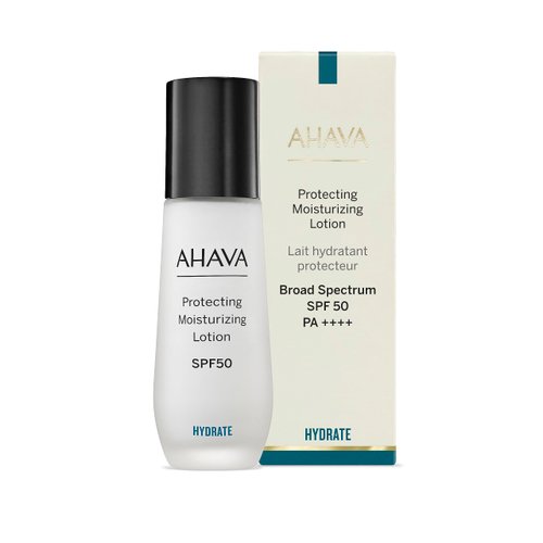 AHAVA Protecting Moisturizing Lotion SPF 50 - Discover your daily skin-defense solution with this Broad-Spectrum protecting moisturizing & hydrating lotion, Boosts freshness & glow, 1.7 Fl.Oz