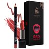 BL Color Matched Lip Liner & Lipstick Set (Red) - Full-Coverage Argan Long Lasting Lipstick and Lip Liner Set With Natural Oils for Nourishment, Hydration, & Protection - Chemical-Free