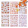 6Sheets Fall Nail Art Stickers 3D Self Adhesive Autumn Pumpkins Fallen Leaves Nail Design Fall Flower Nail Decals Thanksgiving Theme Nail Art Supplies for Women Manicure Decoration Accessories