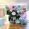 Mermaid Balloons, 12 Inches Purple and Green Balloons Teal Purple White Metallic Confetti Green Purple for Girls Mermaid Birthday Party Decoration Baby Shower Under The Sea Party Decorations