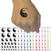 Yin Yang Ghosts Spooky and Cute Temporary Tattoo Water Resistant Fake Body Art Set Collection - Red (One Sheet)