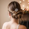 EVER FAITH Snowflake Hair Comb Winter Party Headpiece Accessory Crystal Snowflake Hair Side Comb Christmas Jewelry Gifts for Women White Silver-Tone