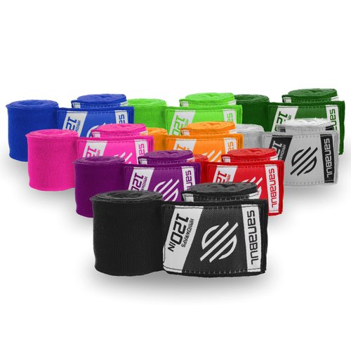 Sanabul Elastic 120 Inch Boxing Hand Wraps | Kickboxing Handwraps for Boxing Gloves for Men, Women, and Kids | Muay Thai MMA Hand Wraps | Black