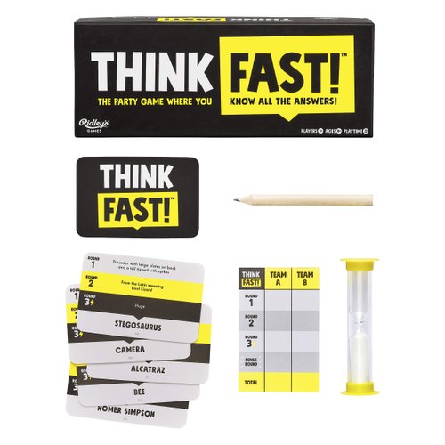 Ridley’s Games: Think Fast! Group Party Game – Fast-Paced, Easy to Play Party Games – Fun for All Ages – Random Trivia Game for Adults and Kids
