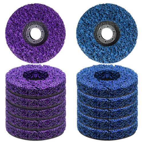 12 PCS Strip Discs 4-1/2 "x 7/8" Stripping Wheel Suitable for Cleaning Angle Grinder to Remove Paint, Rust and Weld Oxidation(Blue&Purple)