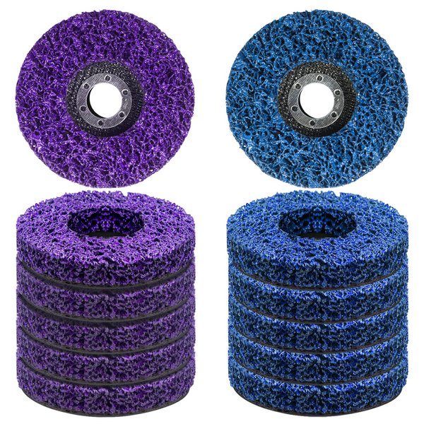 12 PCS Strip Discs 4-1/2 "x 7/8" Stripping Wheel Suitable for Cleaning Angle Grinder to Remove Paint, Rust and Weld Oxidation(Blue&Purple)