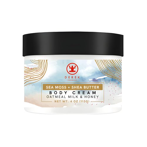 Sea Moss + Shea Butter and Avocado Oil Body Cream essential to your skin regime With Oatmeal Milk & Honey | Dry Skin Moisturizer | Restore and Heal Skin Cream | Natural Skin Care Cream for Body- 4 Oz
