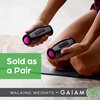 Gaiam Hand Weights for Women & Men Soft Dumbbell Walking Hand Weight Sets with Hand Strap - Walking, Running, Physical Therapy, Aerobics - 2lb Set (2 x 1lb Weights)