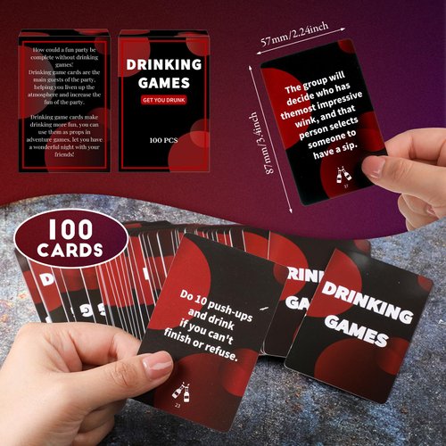 Poen Drinking Card Games Questions Challenges Fun Party Game for Adults Bachelorette Drinking Games Girls Night Christmas White Elephant Gift(Get You Drunk)