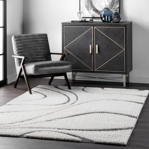 nuLOOM Carolyn Modern Shag Area Rug - 2x3 Accent Shag Rug Transitional Beige/Ivory Rugs for Living Room Bedroom Dining Room Nursery Entryway