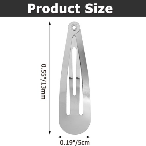 Coufce 50 Pack 2 Inch Black Metal Snap Hair Clips, Bend Hair Clips Non-Slip Hair Barrettes for Girls and Women Stylish Hair Accessories (White)